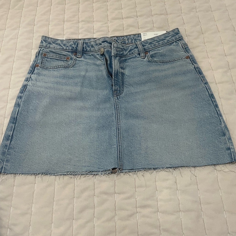 American Eagle Outfitters Light Blue Denim Mini Skirt Size 10